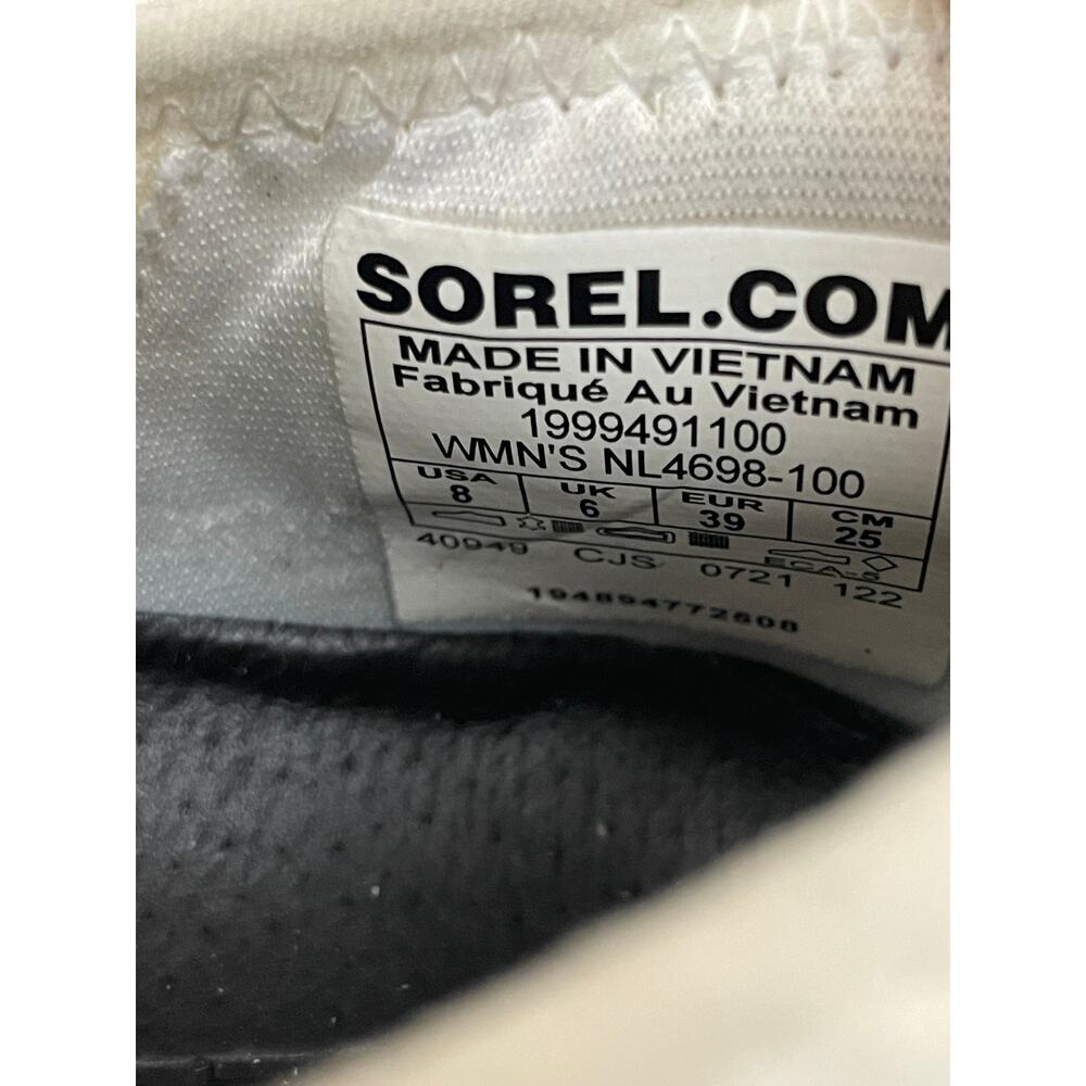 Women's Sorel Kinetic Impact Strap Platform Sneaker White Bolt Size 8 Lug Sole - Picture 12 of 12